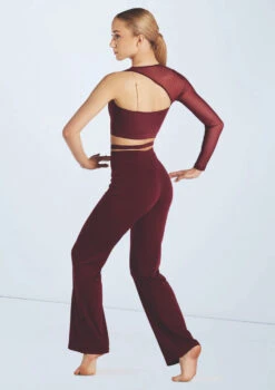 Weissman Asymmetric Mesh Sleeve Crop 11 Weissman Asymmetric Mesh Sleeve Crop -Dance Costume Store wn15598 black cherry 94 62883.1694698436