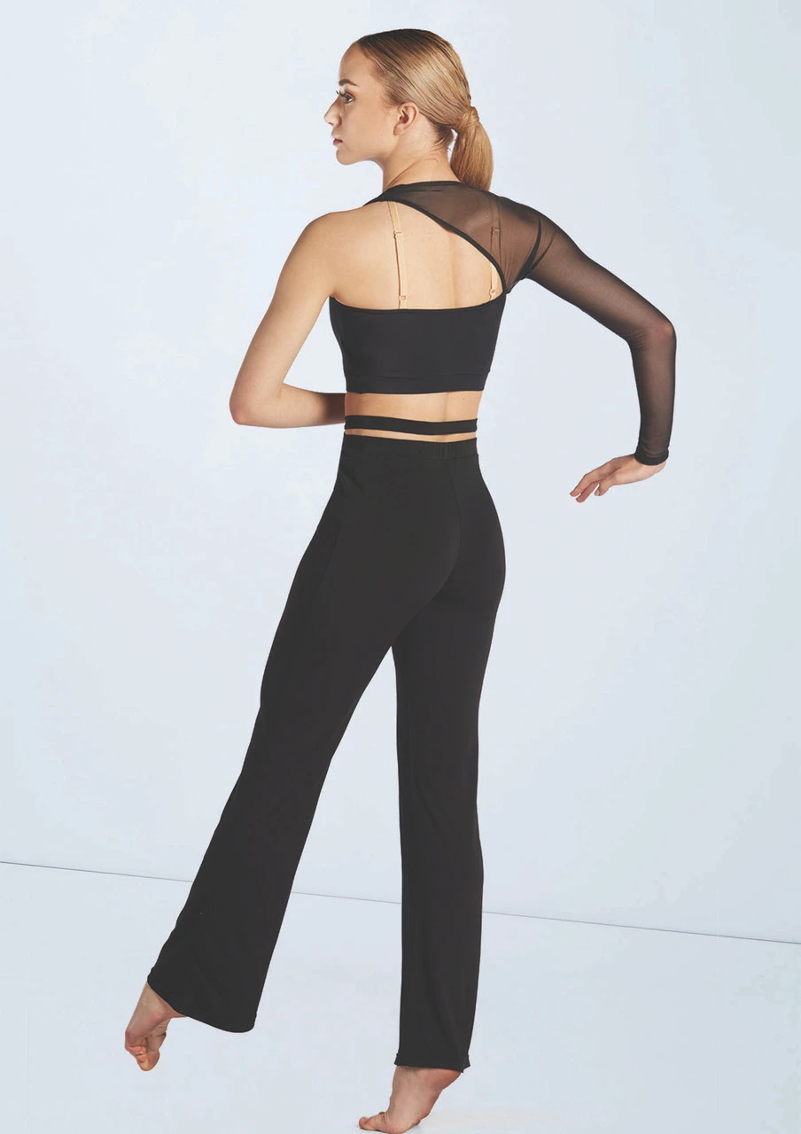 Weissman Asymmetric Mesh Sleeve Crop 4 Weissman Asymmetric Mesh Sleeve Crop - Image 2