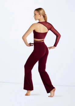 Weissman Strappy Waist Flare Pants -Dance Costume Store wn15599 black cherry 23 44105.1694698450