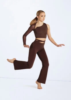 Weissman Strappy Waist Flare Pants -Dance Costume Store wn15599 chocolate 22 69598.1694698450